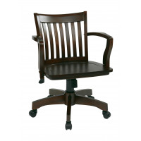 OSP Home Furnishings 105ES Deluxe Wood Bankers Chair with Wood Seat in Espresso Wood Finish